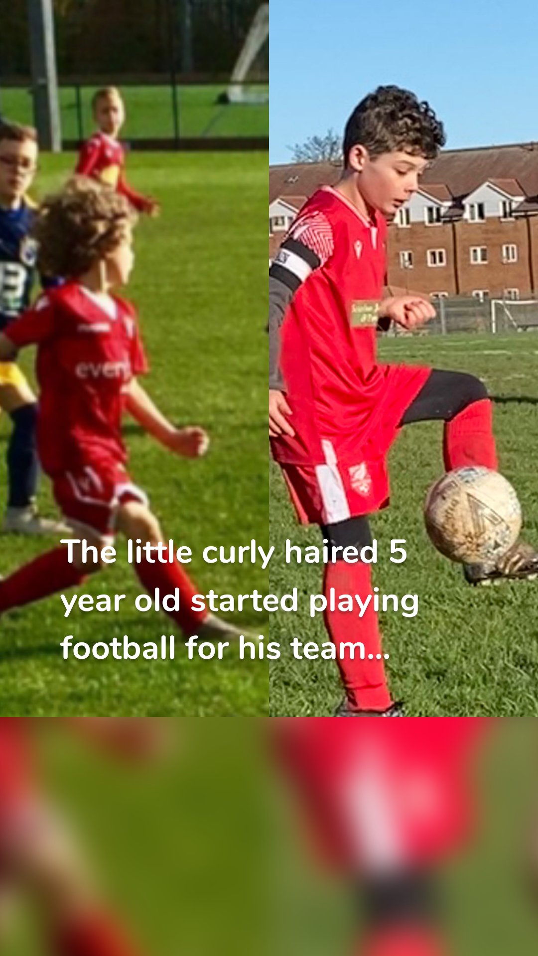 The little curly haired 5 year old started playing football for his team...